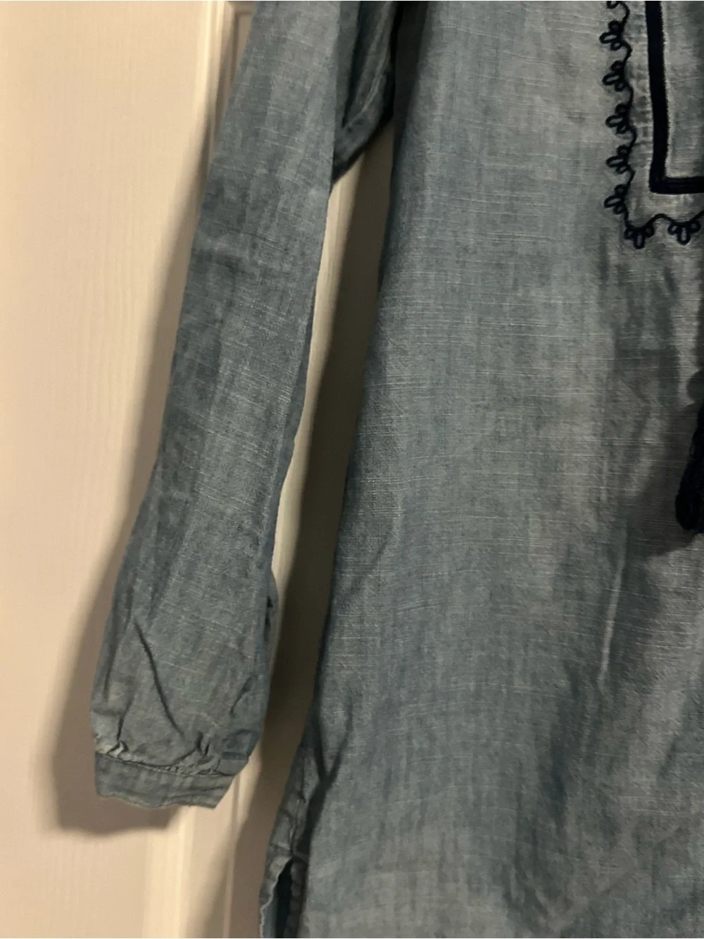 JCREW Mercantile Light Blue Embroidered Women’s Tunic Top